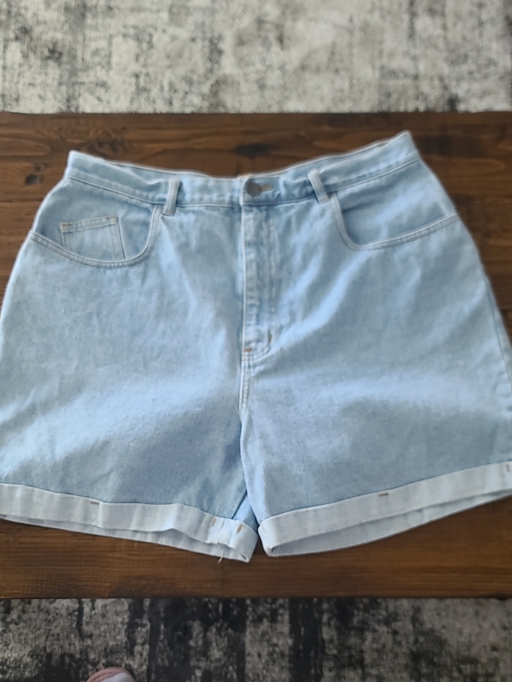 Northwest Blue Light Blue High-Rise Cuffed Denim Shorts